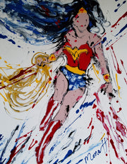 WONDER WOMAN RED 18 x 24 ORIGINAL PAINTING